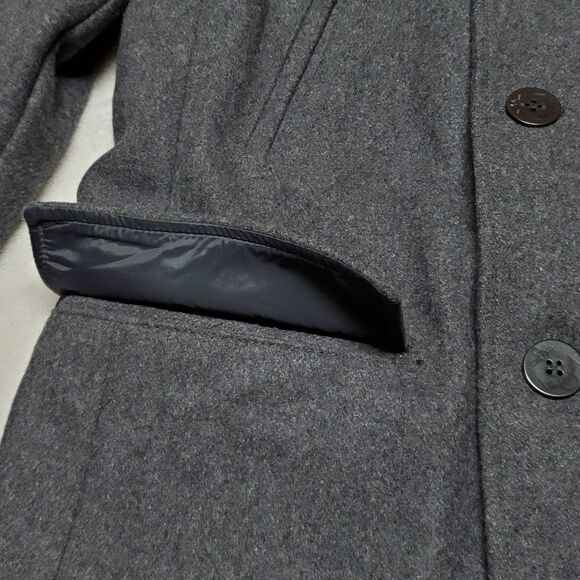 GAP Wool Blend Gray Notched Collar Filled Quilted Double Breasted Peacoat - Picture 5 of 16
